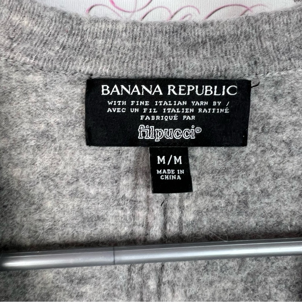 Banana Republic cardigan find Italian yarn flipucci white Heather Gray Cardigan - Picture 6 of 9